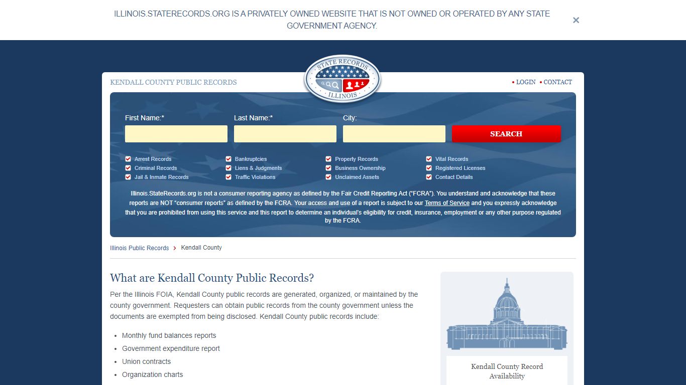 Kendall County Arrest, Court, and Public Records | StateRecords.org